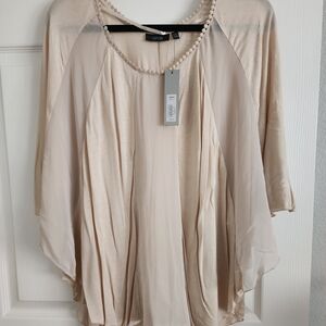 Apt. 9 Cream Flowing Layered Blouse